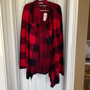 Ladies XL NWT red Buffalo cardigan Grace elements brand sweater
